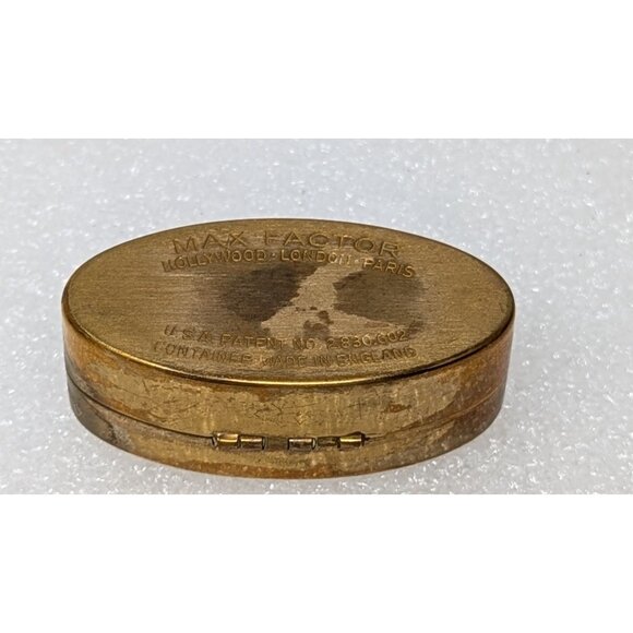 Vintage Max Factor Compact Lipstick Case Gold Tone with Mother Of Pearl Inlay - Picture 2 of 5